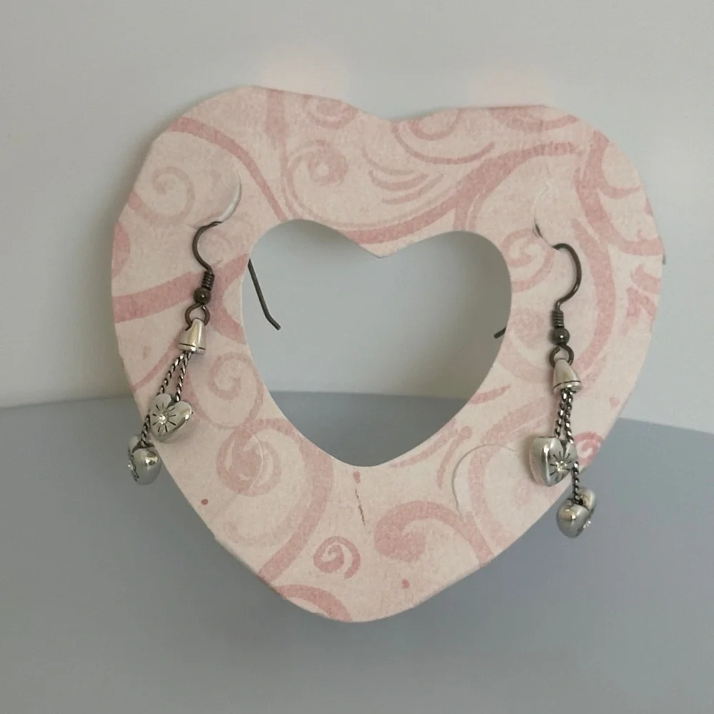 Brighton Silver Heart Dangle Earrings
